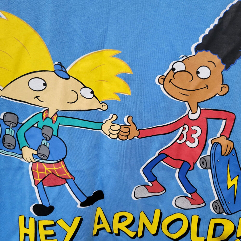 Nickelodeon Hey Arnold Women’s Blue Cropped Graphic T-Shirt – XXL, Cotton Blend - Picture 3 of 5